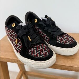 Zadig & Voltaire Black and Red Patterned Sneakers